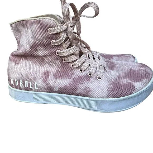NoBull Dusty Rose Tie-Dye High Top Canvas Trainer Sneakers Womens 6.5 Mens 5 - Picture 1 of 9